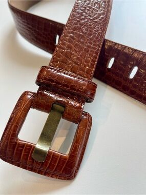 Vintage Ritmo di Perla Probable Genuine Exotic Reptile Skin Belt EU 44 Italy